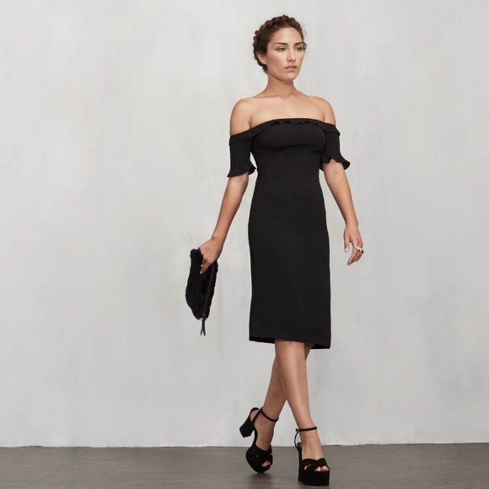 NEW Reformation Antonia Dress In Black Size 2P